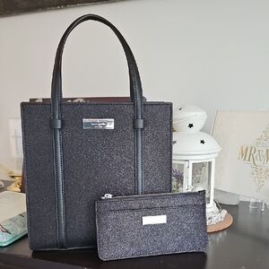 NWOT Kate Spade LIMITED EDITION  Glitter Black Tote and WALLET